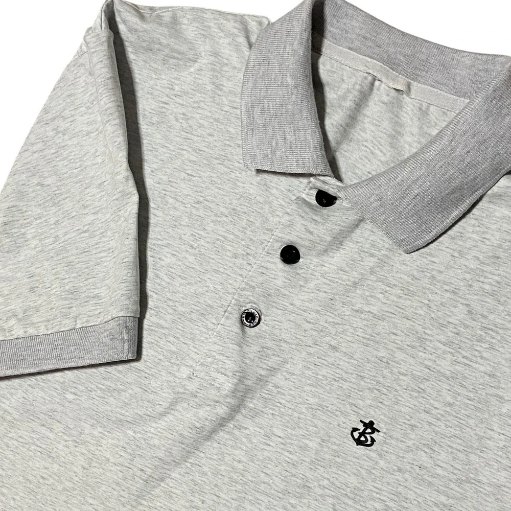Blakely Men's Performance Light Grey Heather Logo Golf Polo Preppy‎ Shirt Large